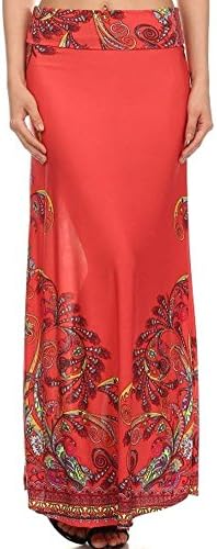 Fashion Forever Tangerine 832 Sexy Maxi Full Length Boho Long Floral Skirt Plus (2X)