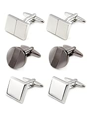 3 Pairs of Metal Cufflinks