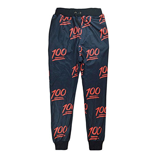 Unisex Hipster 100 emoji joggers pants men/boy jogger Sweatpants (XL)