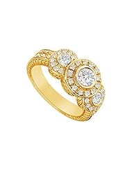 Diamond Ring 14K Yellow Gold - 0.75 CT Diamonds