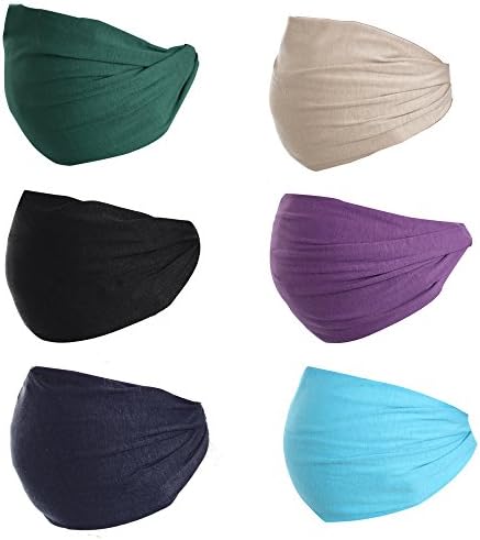 EZsport Women's Multi-function Headband Set -Head Scarf- Wrap bandana headband, Elastic Headband Hat-for Women and Children, Different Colors, Pack of 6