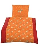Produkt-Bild: CASA D'OR 4006712076230 135/200+ 80/80 rot Biber-Bettw&auml;sche "Elch Lars", 100% Cotton (Baumwolle)