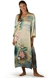 Women's Silk Caftan - 100% Silk, Hand Painted & Hand Dyed (The Lotus) - Exquisite Gift for Women