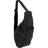 AmeriBag Small Distressed Nylon Healthy Back Bag,Black,one size