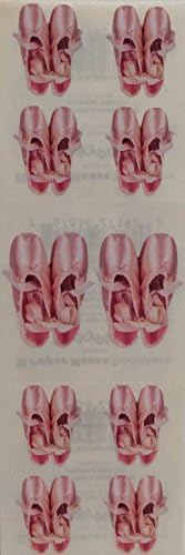 Pink Ballet Slippers Stickers - 6 Sheets
