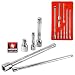 Pro-Grade 9-Piece 'Wobble' Angle Extension Bar Set - 1/4, 3/8 & 1/2