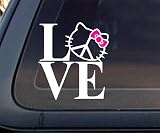 Hello Kitty LOVE Peace Sign Car Decal / Sticker