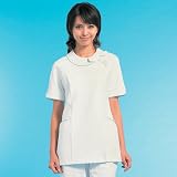 医療業務用　女子上衣　　（ホワイト×ブルー）　【１０５－ＬＡ２１８０－４３】