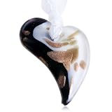 41sNWIkU3FL. SL160  Fancy Black White Heart Pendant Murano Glass Entire Collection