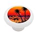 Sunset Over Egypt Decorative High Gloss White Ceramic Drawer Knob
