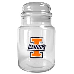 Illinois Fighting Illini NCAA 31oz Glass Candy Jar - Primary Logo by Great American Products