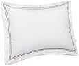 Pinzon 400-Thread-Count Hotel Stitch Egyptian Cotton Sateen Standard Sham - White with Silver Grey Stripes