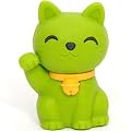 Vert effaceur chanceux Maneki Neko Chat du Japon