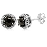 41sNcax2K8L. SL160  Sterling Silver Black and White Diamond Stud Earrings (1 cttw, I J Color, I3 Clarity)