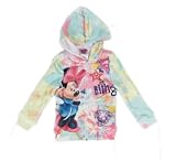 Disney Minnie Mouse Fleece Hoodie Jacket Zip Up Bling Diamond Ring Print Girls