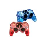 Playstation 3 Lava Glow Wireless Controller Twin Pack without Rumble - Blue/Red