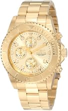 Invicta Pro Diver Unisex Quartz Watch with Beige Dial  Chronograph display on Gold Plated Bracelet 1774