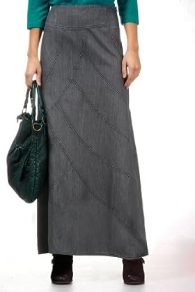 Per Una Pure Cotton Panelled Denim Skirt [T62-7424G-S-LCTB]