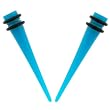 No Piercing Required - High Quality Blue Acrylic Fake Tapers - Imitation 2G with Rubber Bands - Very Strong Magnets - Sold as a Pair