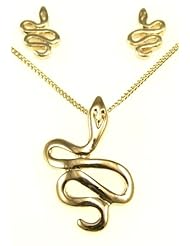 Kala-isjewels - Ladies- 18ct Gold Plated "" Snake ""Pendant ( 1"" ) , Earrings and Chain (17,71"" )