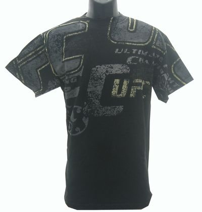 UFC Yellow Logo Belt Print Mens T-shirt