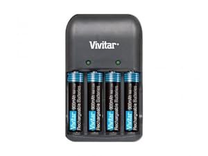 Vivitar 4 Slot Overnight Battery Charger With 4 AAA Batteries - VIV-BC 