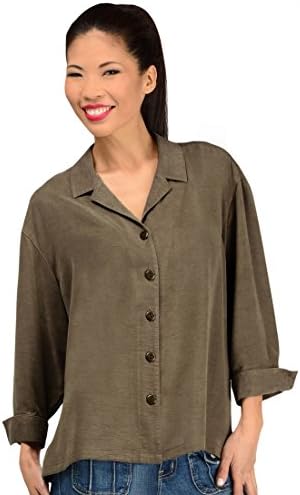 Tianello Women's Tencel Aida Blouse-medium-Moss
