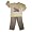 Mis Tee V-Us - Boys Long Sleeve Pant Set, Tan, Navy (Size 7)