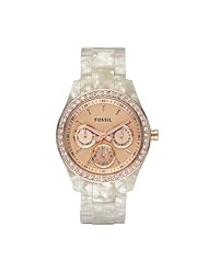 Fossil ES2887 Ladies Stella Stones White Rose Gold Watch