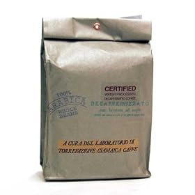 Whole Decaffeinated Arabica Coffee Beans Roasted in Verona 500g