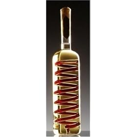Spiral Design Oil and Vinegar Glass Art Bottle and Cruet