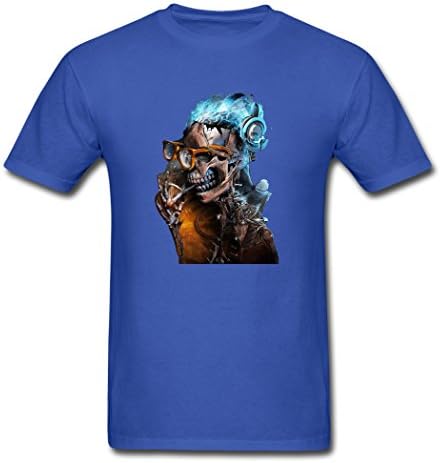FangTS 2016 Fashion human skeleton T-Shirts Royal blue Large