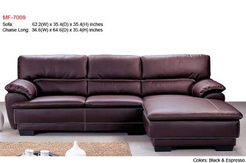 New 2pc Contemporary Leather Sectional Sofa #MF-7009