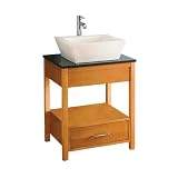 Decolav 5115-MP Stained Wood Vessel Stand with Granite Countertop, Maple
