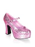 Baby Pink Glitter Mary Jane Platform - 7