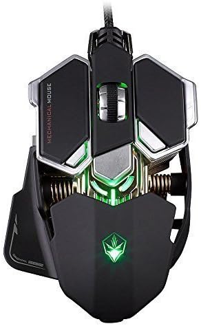 VSOURCES 4000 DPI Wired Professional USB Gaming Mouse with 10 Programming Buttons LED Optical,Nano, Ergonomic and Plus Aluminium Base (Black)