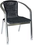 Barcelona Outdoor Stacking Black Wicker Chair