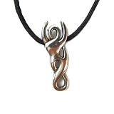 Earth and Sky Goddess for Awakening Pewter Pendant with Black Corded Necklace