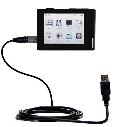 Classic Straight USB Cable for the Cowon iAudio D2 Plus with Power Hot Sync and Charge capabilities - uses Gomadic TipExchange Technology