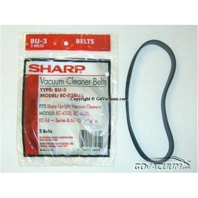 Sharp Replacement Vacuum Belts Type BU-3, 2-pack