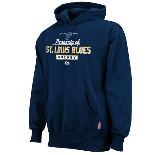 NHL Men's St. Louis Blues Property of Long Sleeve Hooded Fleece Pullover, Pro Navy, XX-Large