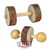 2 x Wooden Dumbell Chew Toys by Trixie, 9cm x 4.5cm Each. For Rabbit Guinea Pigs Ferret Rat