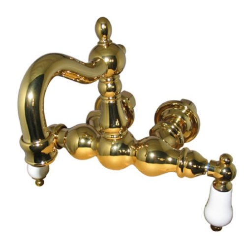 Kingston Brass CC1005T2 Heritage 3-3/8-Inch Center Leg Tub Filler, Polished Brass