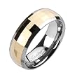 Spikes Womens Tungsten Carbide Multi Square Faceted Rose Gold IP Band Ring