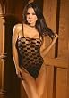 Sheer Checkered Teddy With Snap Crotch