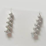 14K White Gold Princess Cut Diamond Journey Earrings - 0.50 Ct.