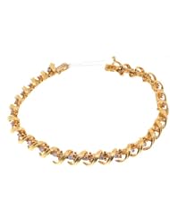 14K Yellow Gold Diamond Swirl Bracelet
