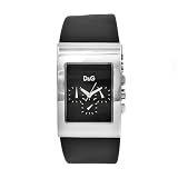 D&G Dolce & Gabbana Men’s 3719740263 Classic Black Leather Black Chronograph Dial Watch