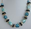 Beautiful Blue Beads Necklace and Earrings