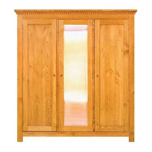 Kleiderschrank 1-türig - Echtholz - massiv Holzschrank - Bauernschrank - rustikal - 200x66x60 cm - Alt weiss shabby chic